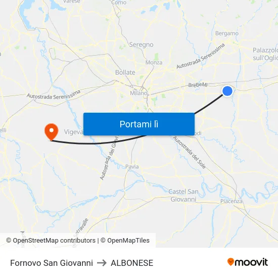 Fornovo San Giovanni to ALBONESE map