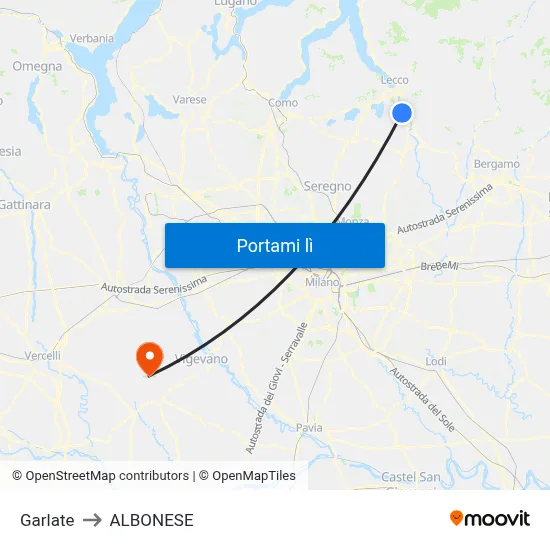 Garlate to ALBONESE map