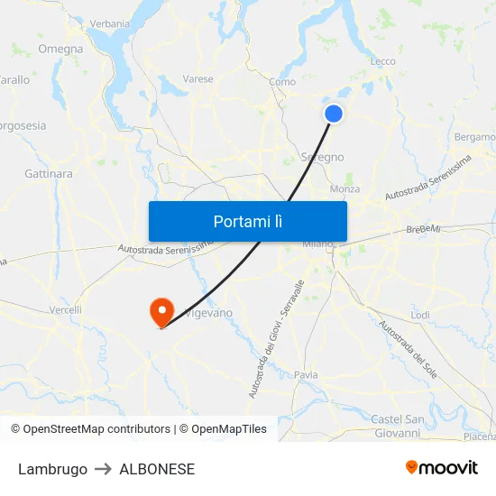 Lambrugo to ALBONESE map
