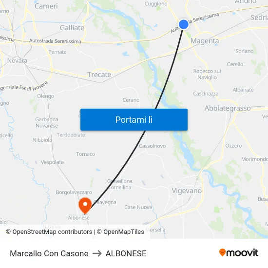 Marcallo Con Casone to ALBONESE map