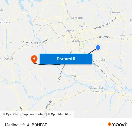 Merlino to ALBONESE map