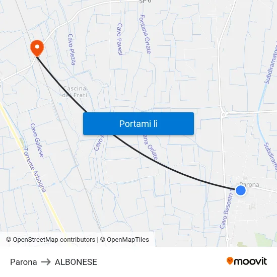 Parona to ALBONESE map