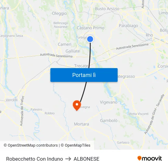 Robecchetto Con Induno to ALBONESE map