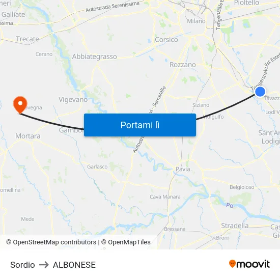 Sordio to ALBONESE map