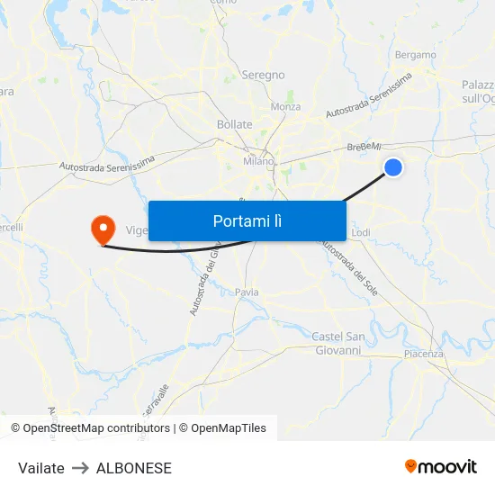 Vailate to ALBONESE map