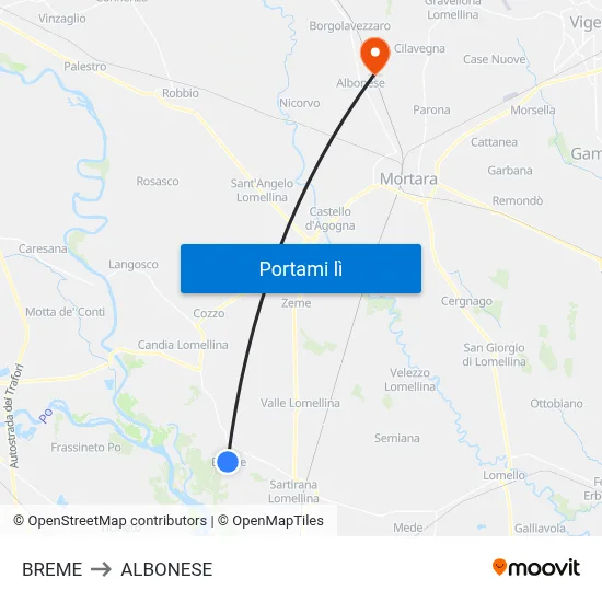 BREME to ALBONESE map