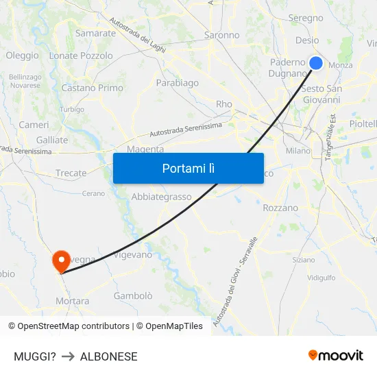 MUGGI? to ALBONESE map