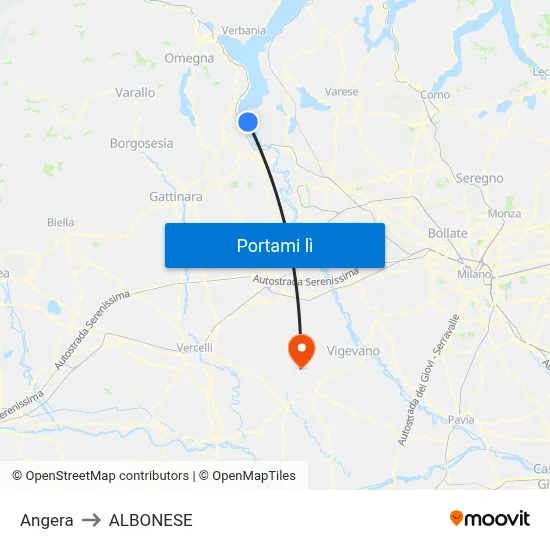 Angera to ALBONESE map