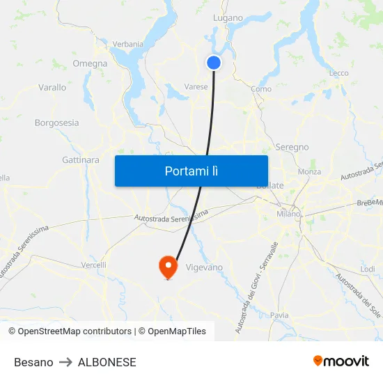 Besano to ALBONESE map