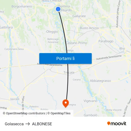 Golasecca to ALBONESE map