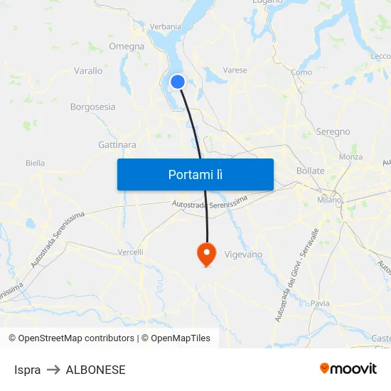 Ispra to ALBONESE map