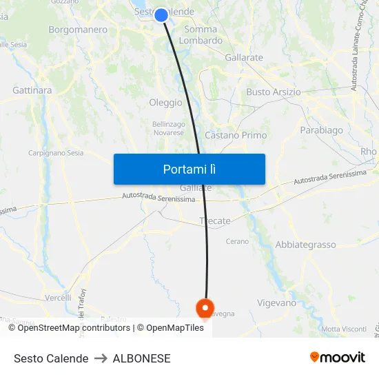 Sesto Calende to ALBONESE map