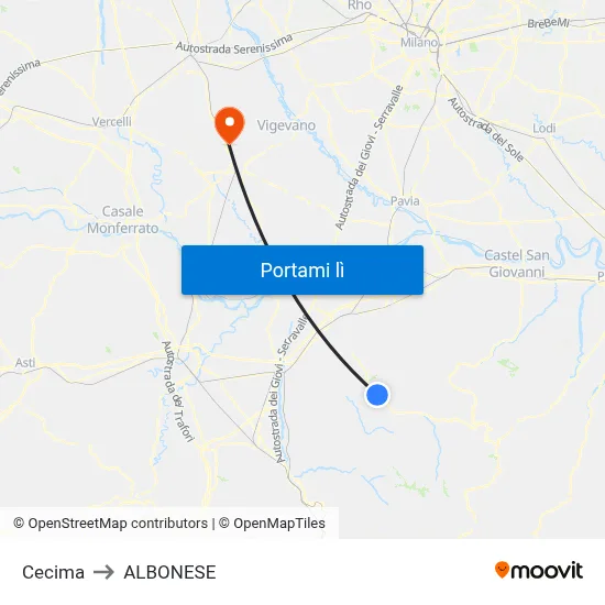 Cecima to ALBONESE map