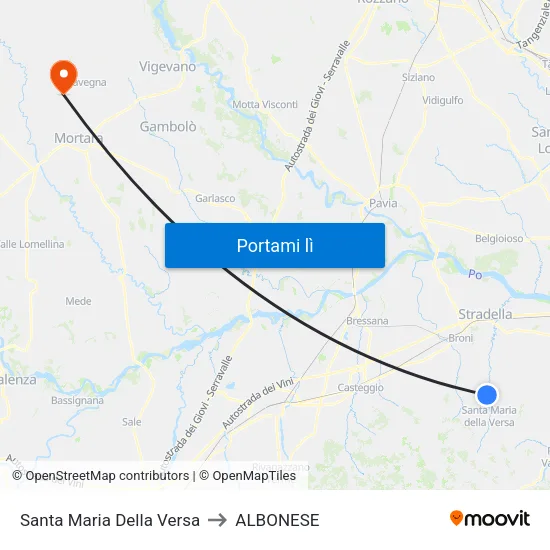 Santa Maria Della Versa to ALBONESE map