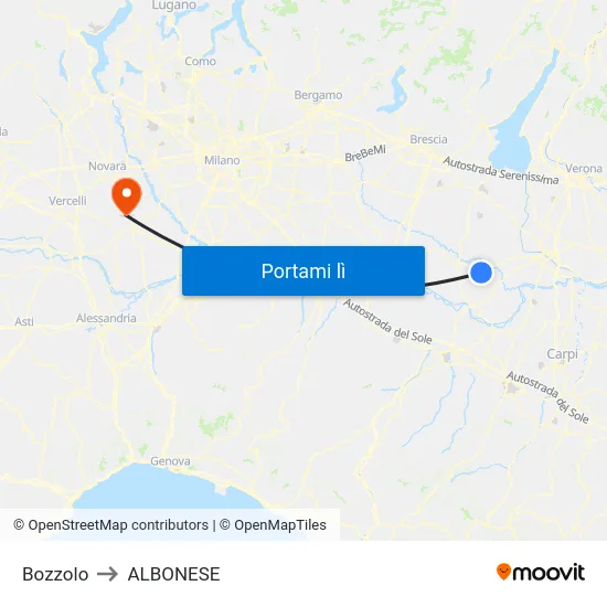 Bozzolo to ALBONESE map