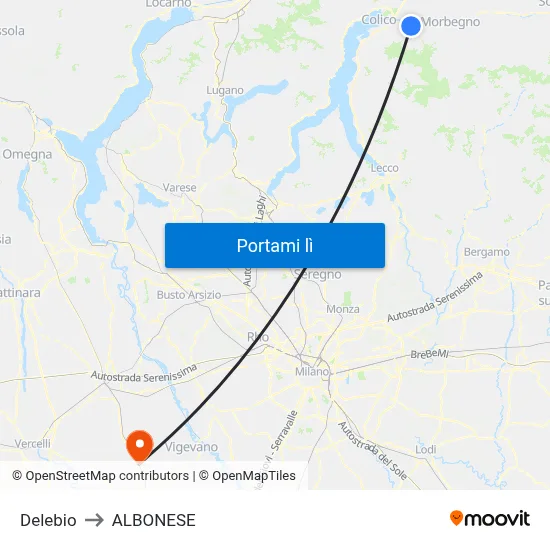 Delebio to ALBONESE map