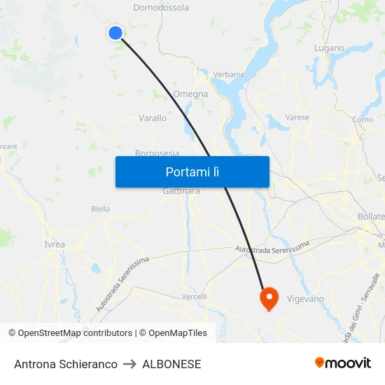 Antrona Schieranco to ALBONESE map