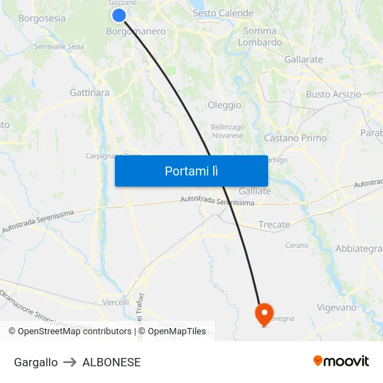 Gargallo to ALBONESE map