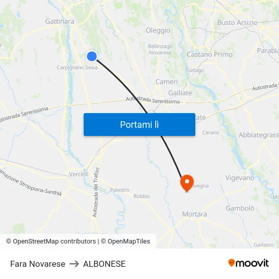 Fara Novarese to ALBONESE map