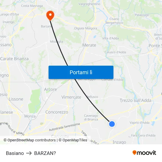 Basiano to BARZAN? map
