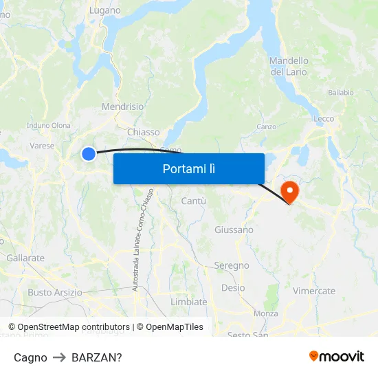Cagno to BARZAN? map