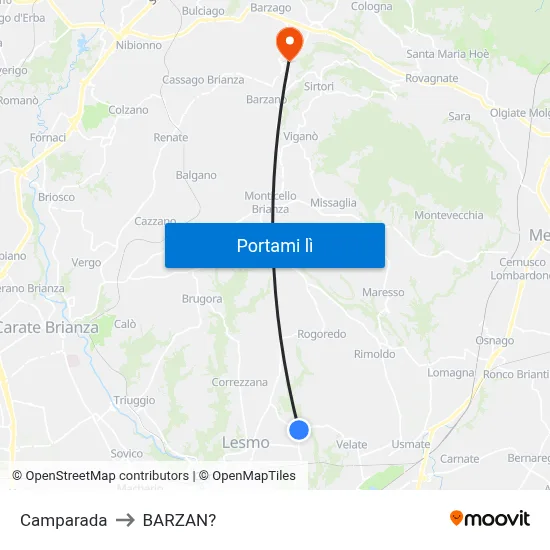 Camparada to BARZAN? map
