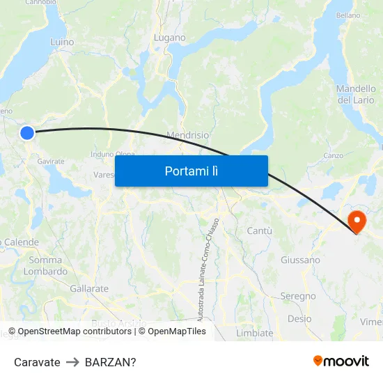 Caravate to BARZAN? map