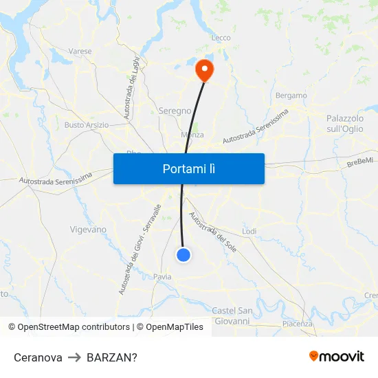 Ceranova to BARZAN? map