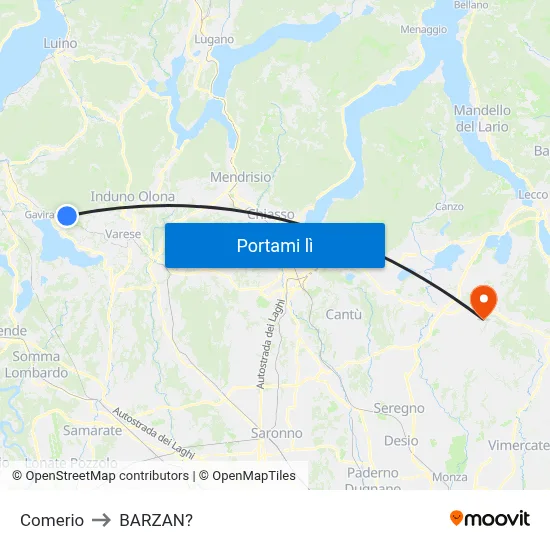 Comerio to BARZAN? map