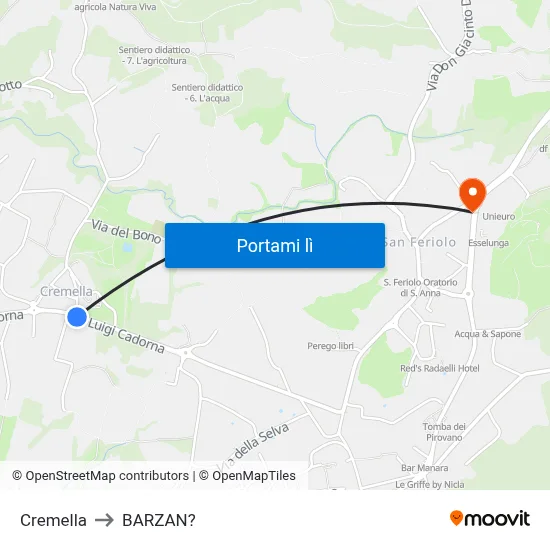 Cremella to BARZAN? map