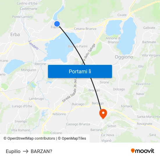 Eupilio to BARZAN? map