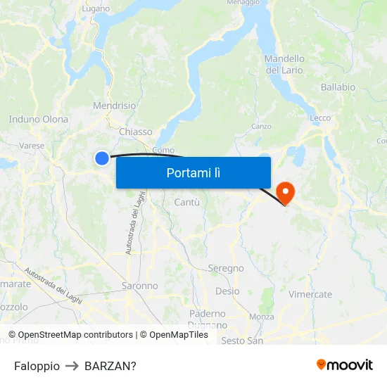 Faloppio to BARZAN? map