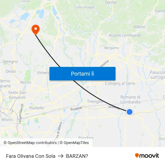 Fara Olivana Con Sola to BARZAN? map