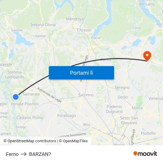 Ferno to BARZAN? map