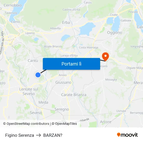 Figino Serenza to BARZAN? map