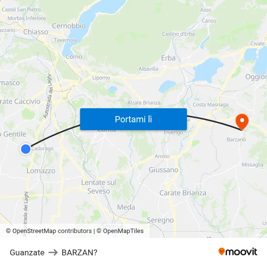 Guanzate to BARZAN? map