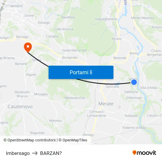 Imbersago to BARZAN? map