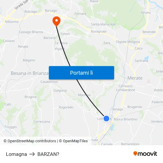 Lomagna to BARZAN? map