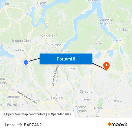 Lozza to BARZAN? map