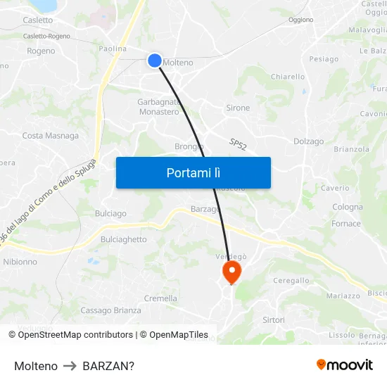 Molteno to BARZAN? map