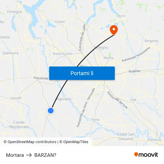 Mortara to BARZAN? map