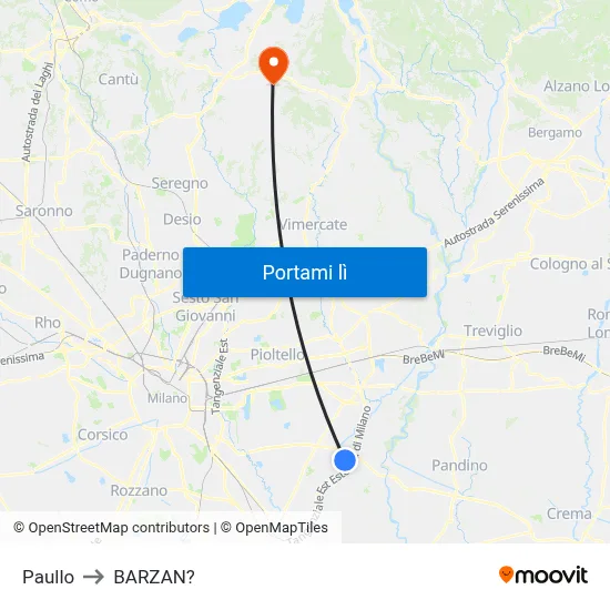 Paullo to BARZAN? map