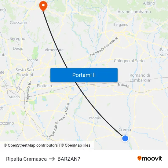 Ripalta Cremasca to BARZAN? map