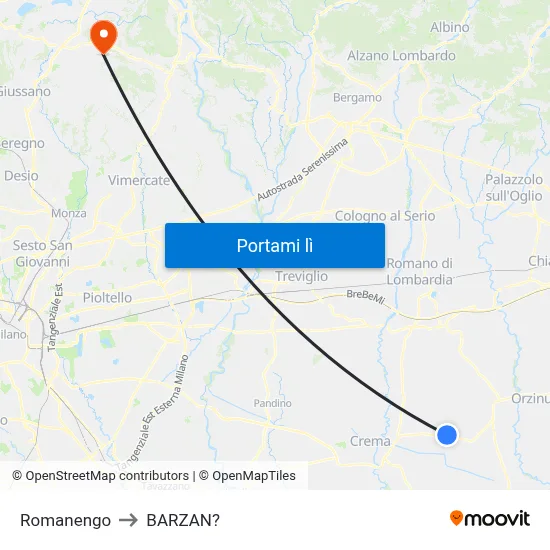 Romanengo to BARZAN? map