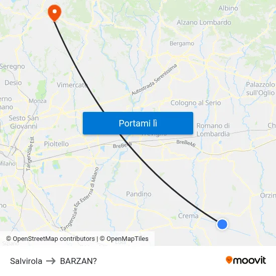 Salvirola to BARZAN? map