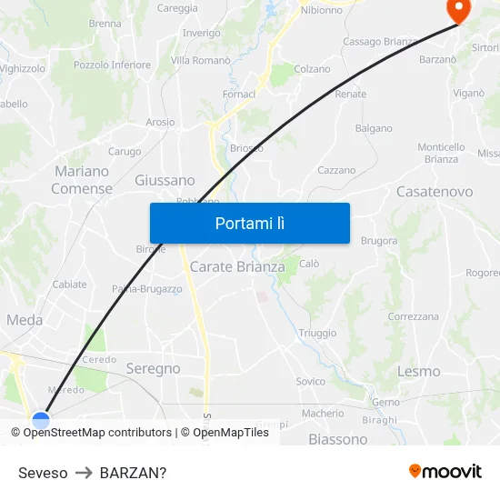 Seveso to BARZAN? map