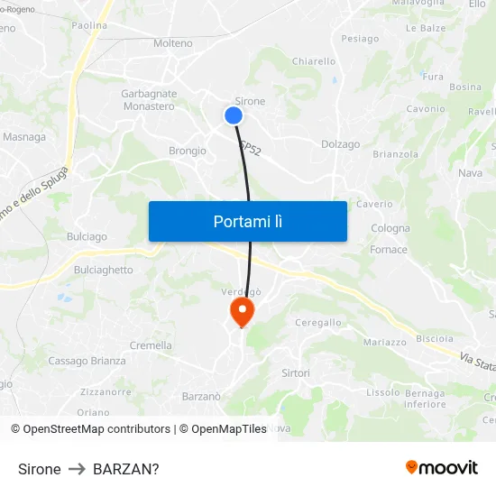 Sirone to BARZAN? map