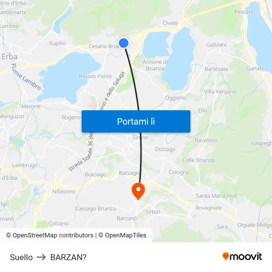 Suello to BARZAN? map