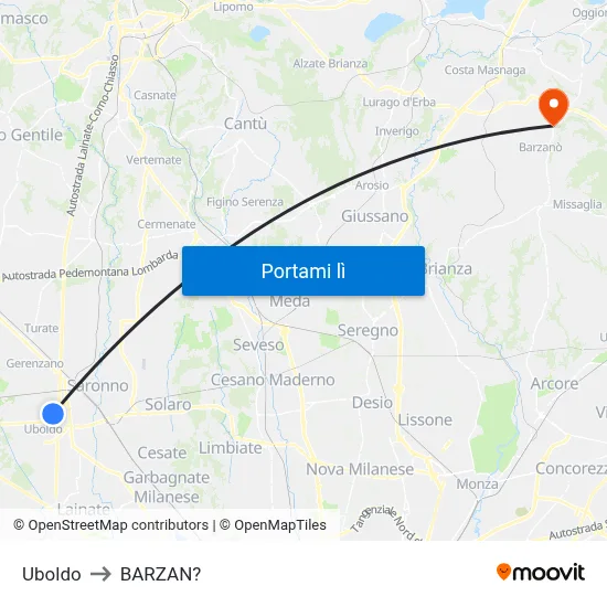 Uboldo to BARZAN? map