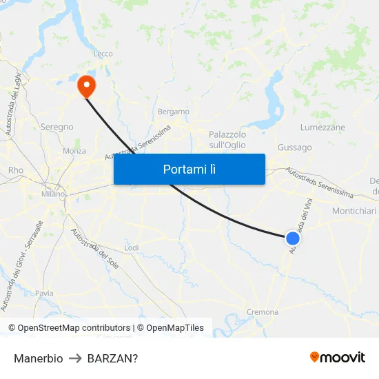 Manerbio to BARZAN? map